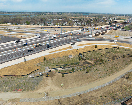 Cars driving on a road